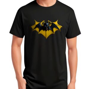 polo negro manga corta con simbolo alternativo de Batman